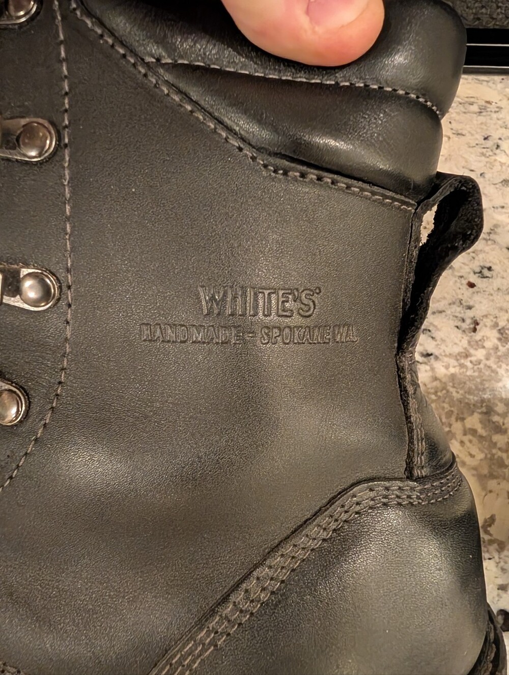 WHITE'S Hillyard 8" Handmade Black Leather Work Boot